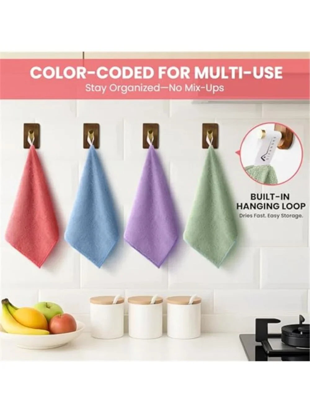 Microfiber Cleaning Cloth, 12 Pack Assorted Color Cleaning Rags